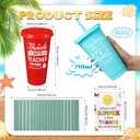 24 Pcs Summer Teacher Gifts Bulk, End of Year Teacher Appreciation Cups 24 oz Plastic Tumblers with Lid and Straw Turkish Beach Towels Thank You Tags and Ribbons, 6 Sets