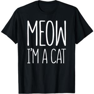Meow I'm A Cat Shirt Adult Kids Halloween Cat Costume T-Shirt