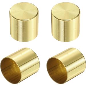 uxcell 8Pcs Metal Furniture Feet Cover, 1.1 x 1.14 Inch Round Furniture Pads Leg Cover Gold Table Foot Cap Floor Protector for Chair, Table, Sofa, Bed