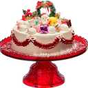 Vintage Glass Red Large Pedestal Cake Stand 11,5 Inch