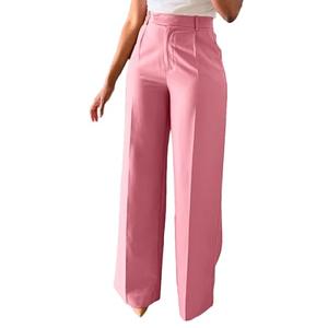 Lucuna Women's Wide Leg Dress Pants High Waisted Straight Leg Slacks Business Office Work Pants Trousers Pink XL Lucuna Women's Wide Leg Dress Pants High Waisted Straight Leg Slacks Business Office Work Pants Trousers Pink XL