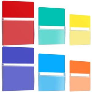 Ctosree 6 Pcs Magnetic File Holder 3 Size Magnetic Pen Holder Refrigerator Magnet Organizer Wall Fridge Pockets Planners Mail Storage Case Pencil Cup for Metal Cabinet Lockers (Multicolor)