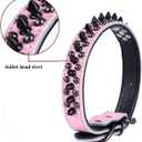 Spiked Studded Dog Collar, Genuine Leather Dog Collar, Adjustable Pet Collars for Medium Large Bulldog Pitbull Mastiff Poodle Boxer (S:27-33cm, Red-1)