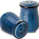 Salt and Pepper Shakers, Hasense Blue Salt Shakers Set of 2 with Silicone Stoppers, Ceramic Spice Dispenser for Home Kitchen Restaurant Decor, Perfect for Kitchen Gadgets Cooking Table and BBQ