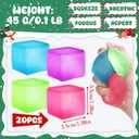 Soulchen 20 Pcs Stress Balls Ice Cube Inside 1.4 Inch Sensory Squeeze Funny Calming Balls Stress Relief Cubes for Adults Christmas Party Favors Birthday Gift