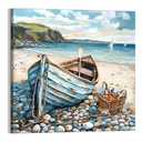 Bathroom Decor Beach Wall Art Ocean Theme Blue Picture Canvas Print Modern Coastal Artwork Framed Hanging Dining Office Living Room