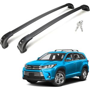 220lbs Lockable Roof Rack Cross Bars | Compatible with Toyota Highlander 2014-2019 XLE Limited & SE LE & LE Plus | Heavy Duty Aluminum Roof Rails Crossbars Rooftop Luggage Carrier