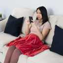 DreamTime Aromatherapy Blanket, Luxury Gift, Plush Lap Quilt, Soothing, Cinnamon Clove Scent (One Size, Red)