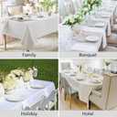 2 Pack Green Christmas Tablecloth - 60 x 84 Inch Rectangle, Waterproof & Wrinkle Resistant Polyester Table Cover for Dining Table, Buffet Parties, Camping