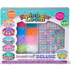 Rainbow Loom: Beadmoji Deluxe - DIY Rubber Band & Bead Bracelet Kit - Includes 2200 Bands & 340 Beads, Design & Create, Ages 7+