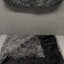 XeGe Faux Fur Throw Pillow Cases, Plush Shaggy Ultra Soft Pillow Covers, Fluffy Crystal Velvet Decorative Pillowcases, Furry Fuzzy Pillow Shams Zipper Closure, Set of 2 (King, Black Ombre)