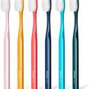 Extra Soft Manual Toothbrush Pack, 6 Count, Deep Cleaning Flossing Toothbrushes for Sensitive Teeth & Receding Gums, Tapered Bristles for Adults & Elders, Help Plaque Removal, Assorted Colors
