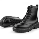 ICHIGO Women’s Fashion Ankle Booties Causal 8-Eye Side Zipper Lace-up Combat Boots, 8.5