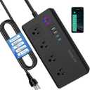 ZigBee Smart Power Strip Surge Protector,Smart Fast Charge, 4 Individually Controlled Outlets, Compatible with Alexa Google Home Phiilps HUE, Black