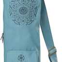 Gaiam Cargo Yoga Mat Bag, Full-Zipper Yoga Mat Carrier with Adjustable Strap, Front & Exterior Phone Pocket with Earbuds Slit, Stylish & Functional Fitness Mat Holder for Women & Men (30" L x 5.5" diameter, Niagara)