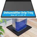 Air Jade Dehumidifier Drip Tray, 19" x 19", Black, Silicone, Square, Non-Slip Base, Raised Edge