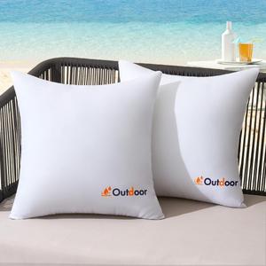 MIULEE Pack of 2 16"x16" Outdoor Waterproof Throw Pillow Inserts, Decorative Water-Resistant Pillow Cushion for Patio Garden