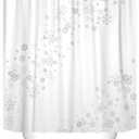 Emvency Snowflakes Shower Curtain with Hooks Christmas with Random Scatter Falling Silver White 60"X72" Waterproof Curtains Bright Carnival Eve Decorative Bathroom