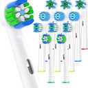 AOBAMA Replacement Toothbrush Heads Fits Oral B Braun for Precision/Precision Clean PRO/Sensitive/Cross Clean Replacement Brush Heads (white12w, Medium)