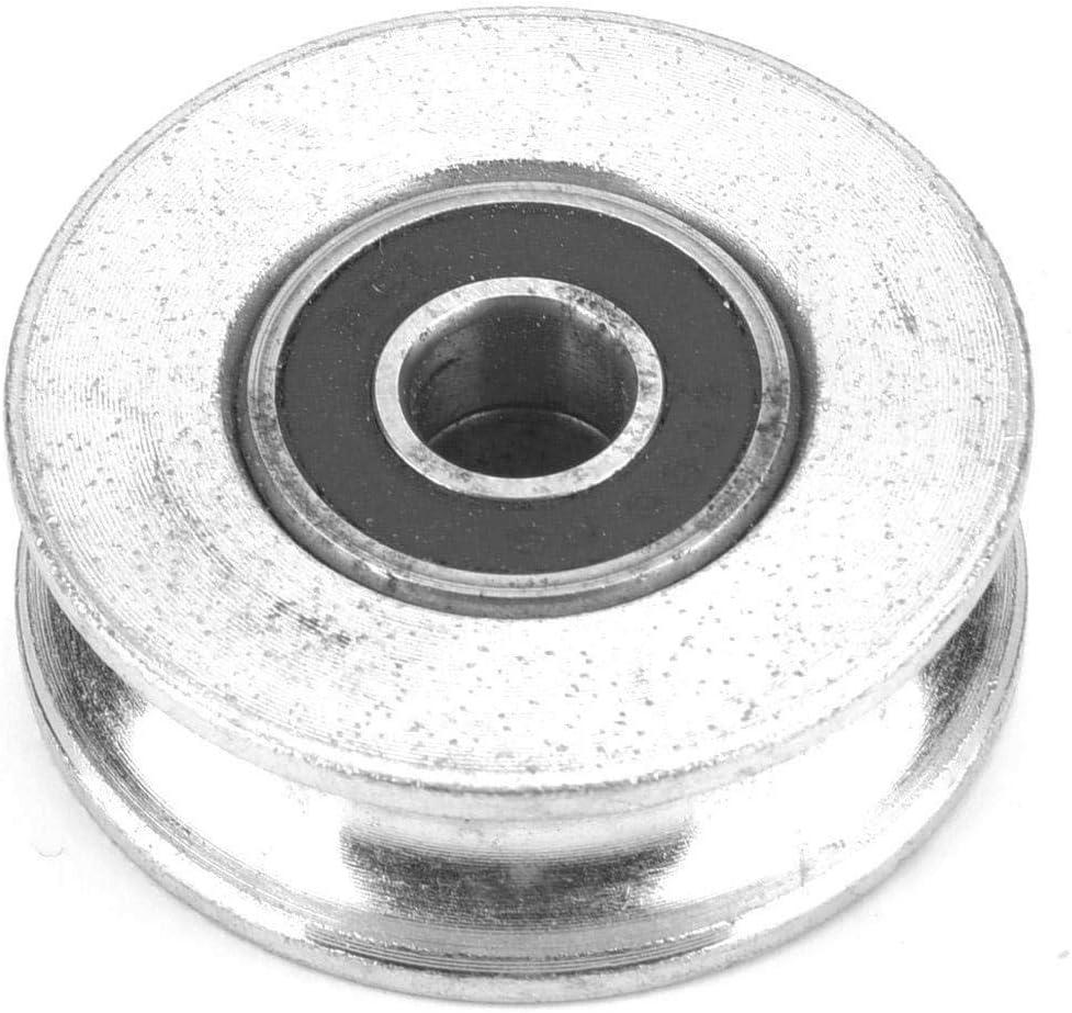 Wire Rope Wheel, Deep U Groove Pulley, Double Bearing Wheel Block Wire Rope Lifting Guide (diameter 48mm)