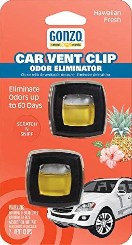 Gonzo Natural Magic Car Vent [2 Clips] Eliminates Odor Leaving a Hawaiian Fresh Scent