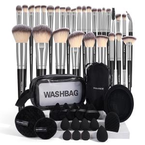 MAANGE Makeup Brushes 49 Pcs Makeup Kit, Multi-functional Makeup Tool Set with Makeup Brush Foundation Brush Make up Brushes Set (Black, 49 Piece Set)