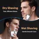 All-Metal Mini Electric Shaver for Men  Portable Travel Razor with Mirror Cap, Smooth & Close Shave, LED Display, USB-C Fast Charge, Wet/Dry Waterproof  RX40 Silver