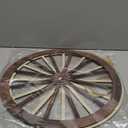 Qunclay 2 Pcs Wagon Wheel Decor Wooden Western Cowboy Party Decorations Vintage Rustic Wagon Wheel Wood Cartwheel Decor for Bar Garage Indoor Outdoor (Brown,18 Inch)
