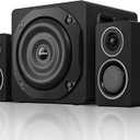 Computer Gaming Speaker System with Subwoofer, PC Desktop Monitor Surround Sound, Two Satellite with Midrange and Treble, Full Range Coverage, Support Optical/Coaxial/3.5 to RCA/Wireless Connection