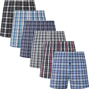JupiterSecret Men's Underwear Woven Boxers for Men Pack Cotton Boxer Shorts Elastic Waistband 3XL