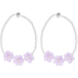SUQ I OME 1 Pair of Crystal Beaded Magnetic Curtain Tieback with 3 Pieces of Flora, Curtain Clips Buckle Curtain Holder Blingbling Curtain Holdbacks(Purple)