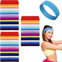 60 Pcs Mixed Colors Yoga Sports Headbands for Women Stretchy Soft Elastic Headbands Head Bands Non Slip Hair Wraps Sweatband for Girls Pilates Running Gym Workout, 16 Colors (One Size)