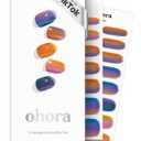 Ohora Semi Cured Gel Nail Strips (N Gradient) - Blue, Ombre, Works with Any UV/LED Lamps, Salon-Quality, Long Lasting, Easy to Apply & Remove - Includes 2 Prep Pads, Nail File & Wooden Stick