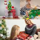 Flechllary 3ft DIY Felt Christmas Tree for Toddlers, Set Plus Snowman Advent Calendar with 33 Removable Ornaments, Wall Hanging Xmas Gift for Kids with String Lights (Batteries Not Included)