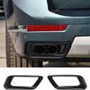 Stainless Steel Exterior Accessories Exhaust Muffler Tail Pipe Trim Cover For BMW X5 G05 X7 G07 2019-2024 Auto Pipe Throat Exhaust Outputs,Tail Throat Vent Decorative Accessories (Style B, Black)