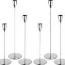 PATIKIL Silver Candlestick Holder Set of 6, Taper Candle Holders Long Candle Holder Fits 3/4 Inch Candles for Halloween Christmas Decor Table Centerpiece Dinning Party