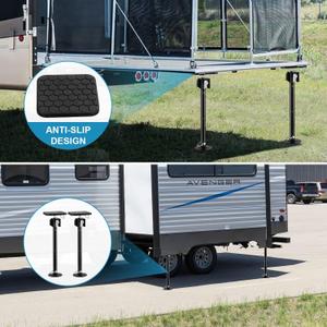Kohree RV Slide Out Supports Jack with a Flat Top Support Block, Supports up to 5000lbs, Adjustable from 20"-49", Heavy Duty Camper Slide-Out Leveling Jacks, Set of 2