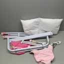 2-in-1 Baby Jumper & Swing - Foldable Stand, Stable Toddler Swing Set for Indoor & Outdoor Use (Pink)