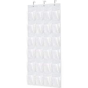Whitmor 6046-13 24-Pocket Over-The-Door Shoe Organizer, Clear Vinyl - Quantity 1