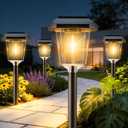 16Pack Solar Pathway Lights Outdoor, LED Solar Lights Outdoor Waterproof, Garden Light Solar Powered, Stake Landscape Lighting for Outside Yard Driveway Walkway Sidewalk Path Lawn Patio Garden Decor