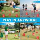 Golf Bucket Yard Game 6-Hole Set with 2 Clubs, Portable Outdoor Yard Game for Family and Adults, Golf Chipping Practice for Lawn, Beach, Camping, Park, Red