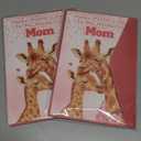 Pawzity Mothers Day Cards for Mom from Daughter, Son - Happy Mothers Day Card for Mom, Mother, Mama - Mother's Days Cards from Kids - Single 5.3''x 8'' Folded Greeting Card with Red Envelope 2 Pcs
