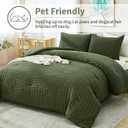 AveLom Dark Olive Green Seersucker King Comforter Set (104x90 inches), 3 Pieces-100% Soft Washed Microfiber Lightweight Comforter with 2 Pillowcases, All Season Down Alternative Bedding Set