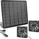 Solar Exhaust Fan 15W Solar Powered Exhaust Fan Kit, 2 Mini Fans, Portable Ventilation Solar Fan for Chicken Coops, Dog Houses, Greenhouses, Pet Homes, Gardens