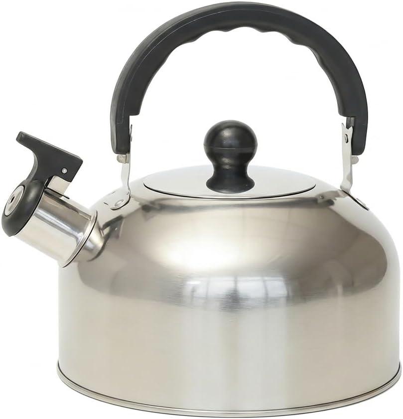 3.2-Quart Whistling Tea Kettle for All Stovetops - Food-Grade Stainless Steel Water Kettle with Cool-Touch Ergonomic Handle, Loud Whistle, and One-Touch Pouring(Silver)