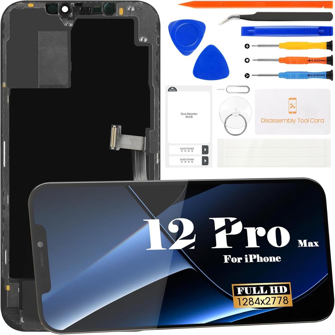 for iPhone 12 Pro Max Screen Replacement A2411 3D Touch LCD Screen Replacement A2342 LCD Display A2410 Touch Digitizer Assembly A2412 Repair Parts Kits