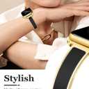 Newlibery Gold Slim Watch Bands for Women Compatible with Apple Watch 38mm 40mm 41mm 42mm (S10/11) Jewelry Dressy Bracelet Metal Strap Adjustable for iWatch Series 11/10/9/8/7/6/5/4/SE 3/2/1