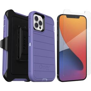 OtterBox iPhone 12 & iPhone 12 Pro (Only) - Defender Series Case - Mountain Majesty (Purple) - Holster Clip Included - with Screen Protector - Microbial Defense Protection