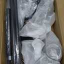 6-Light Modern Farmhouse Black Chandelier, Dining Room Light Fixture Over Table Adjustable Height Hanging Industrial Pendant Lights Kitchen Island, Clear Glass Shade