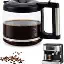 10-Cup Glass Carafe Replacement for De'Longhi Coffee Maker & Espresso | Compatible with COM532M, COM530M, BCO430, BCO330T, KF863 & BCO Series, Premium Coffee Pot with Stainless Steel Handle